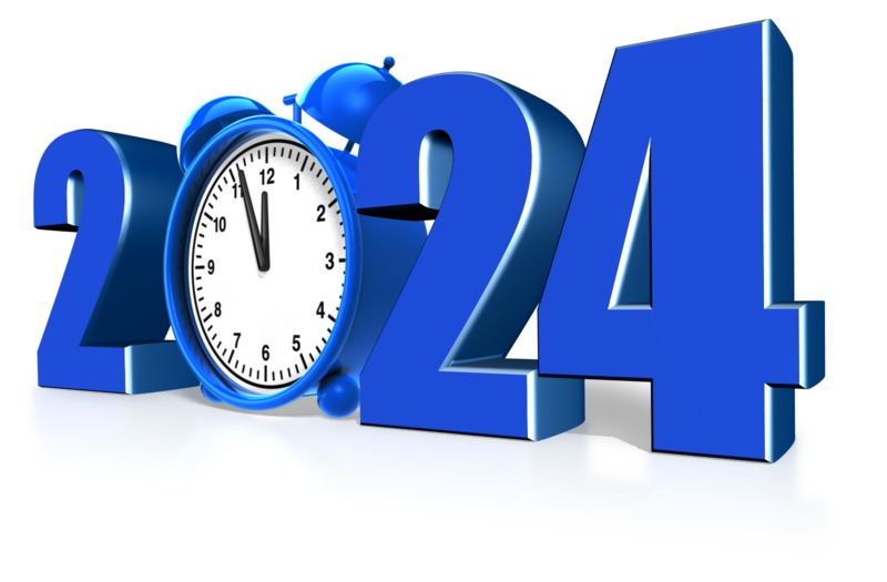 This Presentation Clipart shows a preview of 2024 Year Alarm Clock Illustration - Customizable