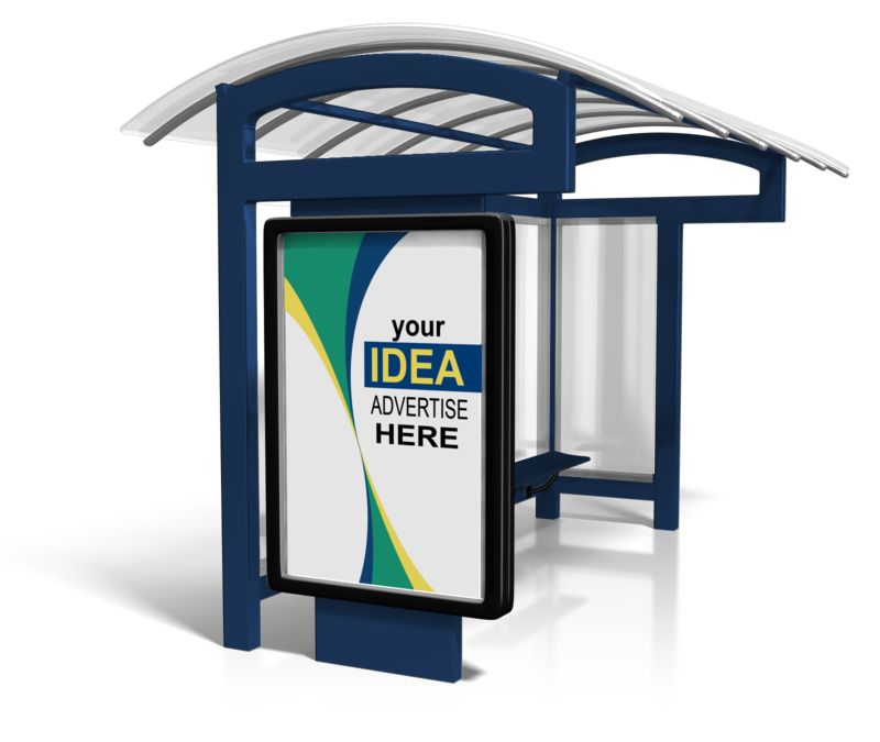 This Presentation Clipart shows a preview of Bus Stop Billboard Sign Custom