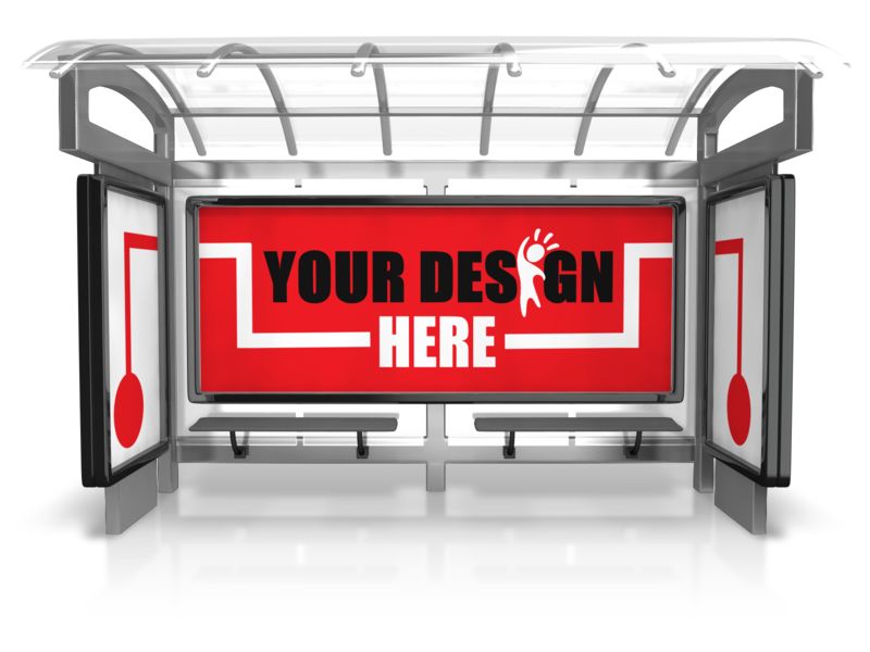 This Presentation Clipart shows a preview of Custom Bus Stop Three Piece
